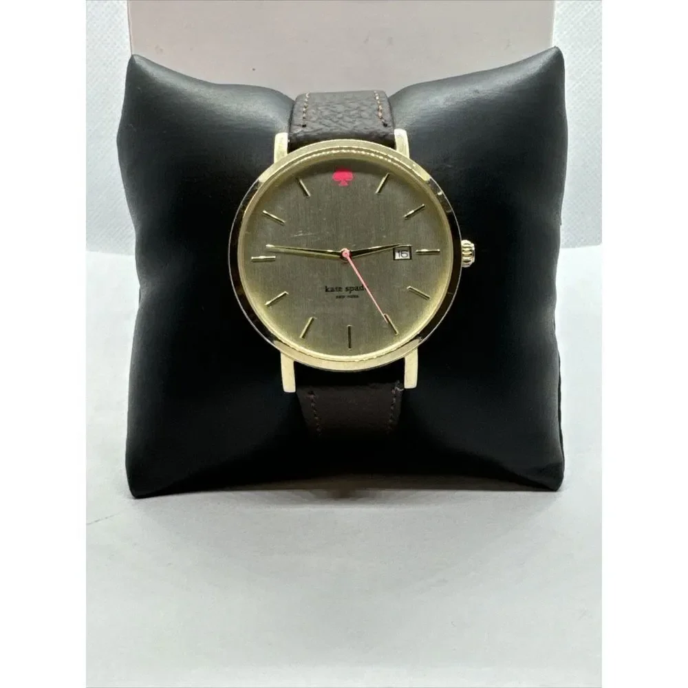 Kate Spade Gramercy 0009 Women's Black Leather Strap Analog Dial Watch JNA130
